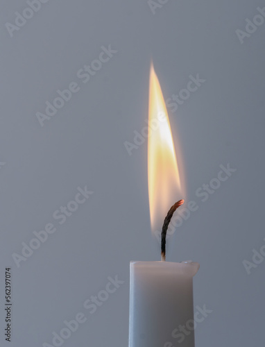 White simple candle fire burn 
