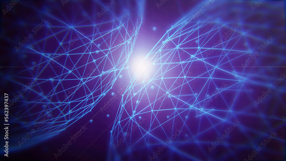 Concept the planets collide. Out light flare on the line collide. Earth ...