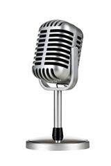 Vintage silver microphone cut out, without background