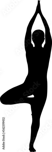 yoga in silhouette vector art on background