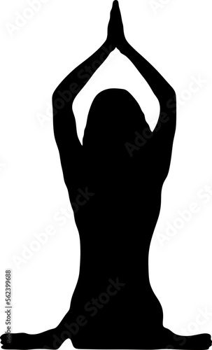 yoga in silhouette vector art on background
