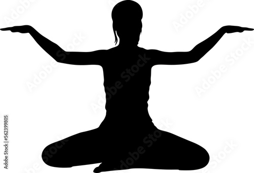 yoga in silhouette vector art on background