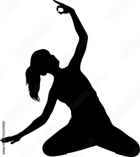 yoga in silhouette vector art on background