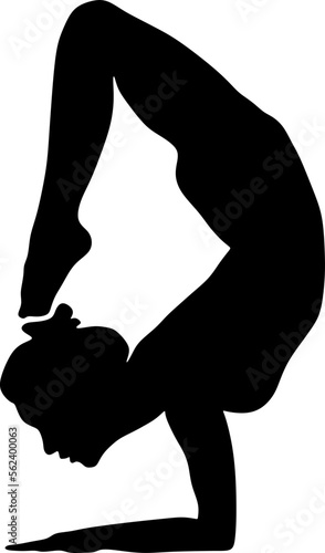 yoga in silhouette vector art on background