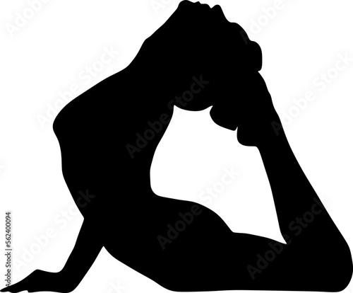 yoga in silhouette vector art on background