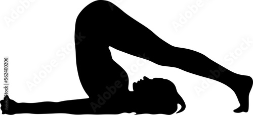 yoga in silhouette vector art on background