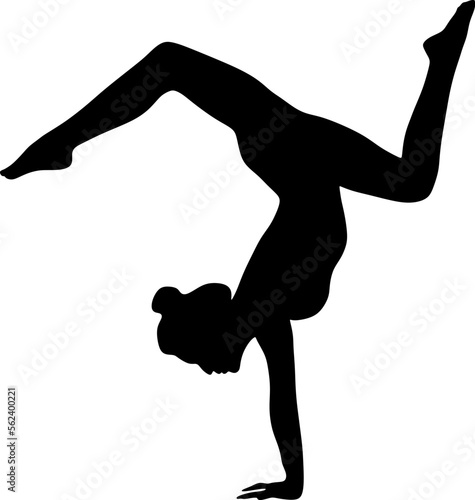 yoga in silhouette vector art on background