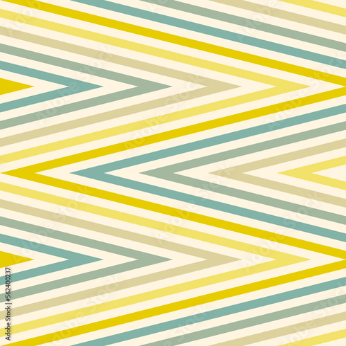 Chevron pattern. Zigzag stripes seamless texture. Vector colorful ornament with lines, striped zig zag. Simple abstract geometric background in yellow and green tones. Repeat design for print, decor