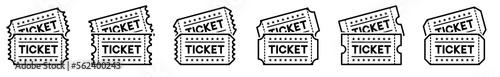 Ticket icon vector set. Coupon ticket icon. Couple ticket symbol with line or outline style for apps and websites, vector illustration