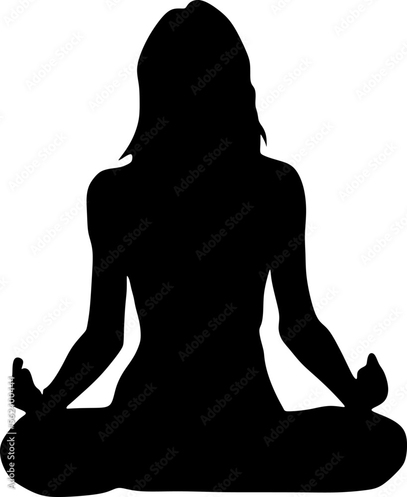 yoga in silhouette vector art on background yoga in silhouette vector art on background