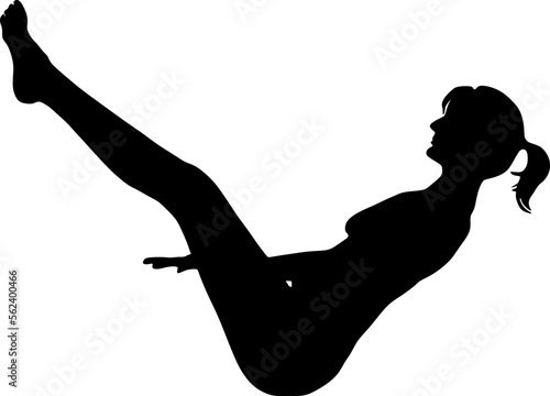 yoga in silhouette vector art on background