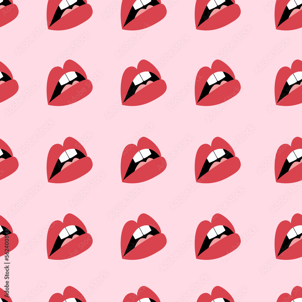 Seamless pattern made with lips. Various expressions. Valentine's day concept. Seamless pattern made with lips. Various expressions. Valentine's day concept.