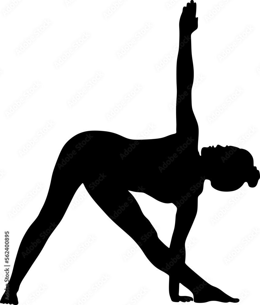 yoga in silhouette vector art on background yoga in silhouette vector art on background