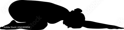 yoga in silhouette vector art on background