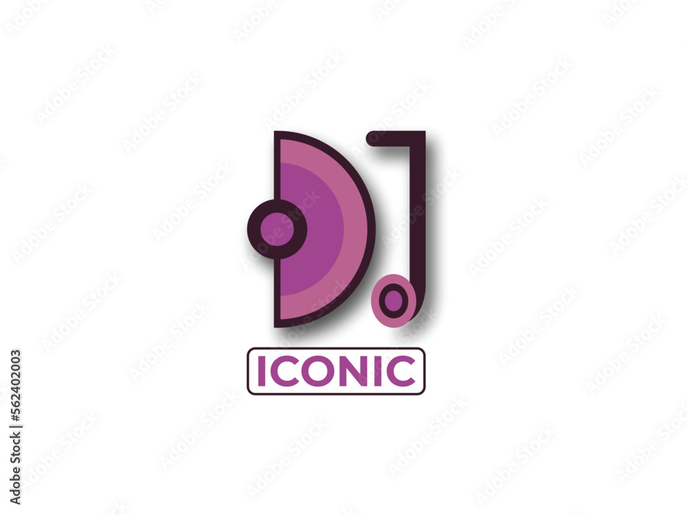 dj music party logo design, web music icon logo template dj music party logo design, web music icon logo template