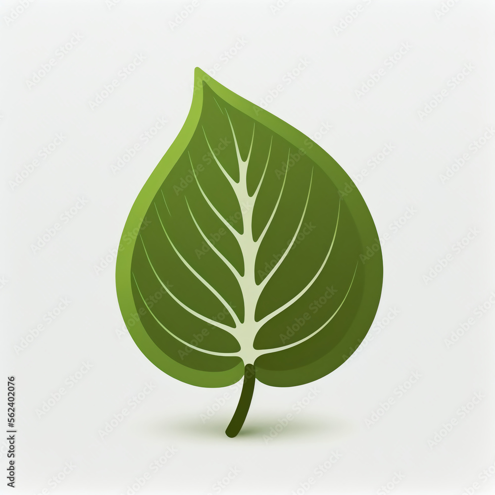 Outline of a leaf for logo, design or tattoo. Generative AI. Outline of a leaf for logo, design or tattoo. Generative AI.