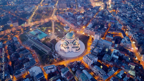 Photos View of Saint Sava, orthodox church in Belgrade, Serbia.