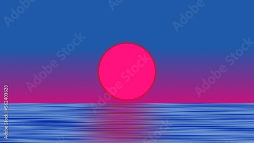 The sun rises from the rippling sea