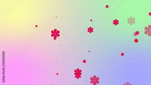 Colorfully decorated pattern with petal-shaped background