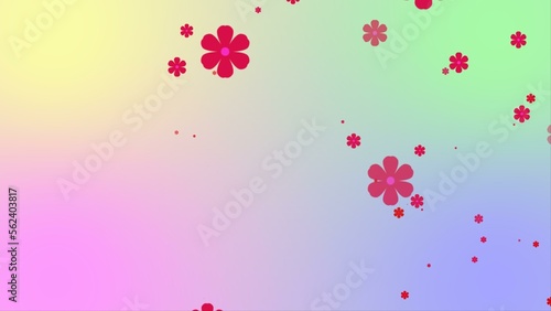 Colorfully decorated pattern with petal-shaped background