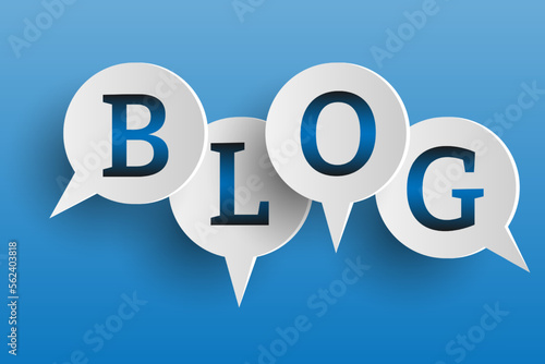 Word blog. Blogging concept. Illustration for web blogger