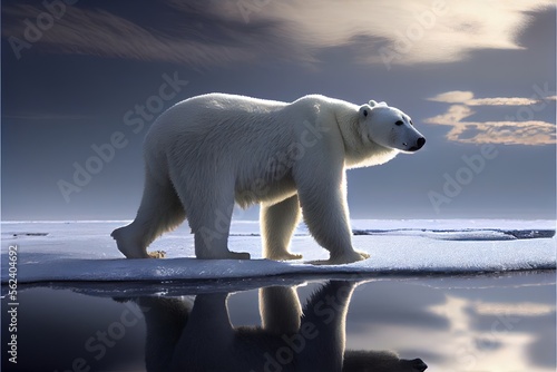 Melancholic Polar Bear on the Ice  Climate Change  Climate Issue  global warming