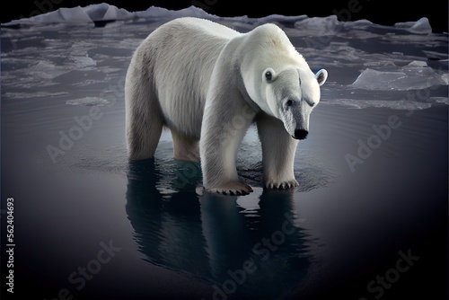 Melancholic Polar Bear on the Ice, Climate Change, Climate Issue, global warming © Luisa