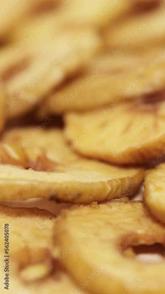 Dry fruit gentle drying apple on a rotating plate Dry fruit gentle drying apple on a rotating plate