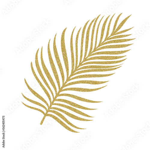 palm leaf illustration in golden ink