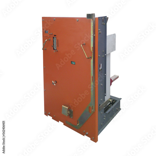Vacuum switch equipment in brown frame in PNG isolated on transparent background
