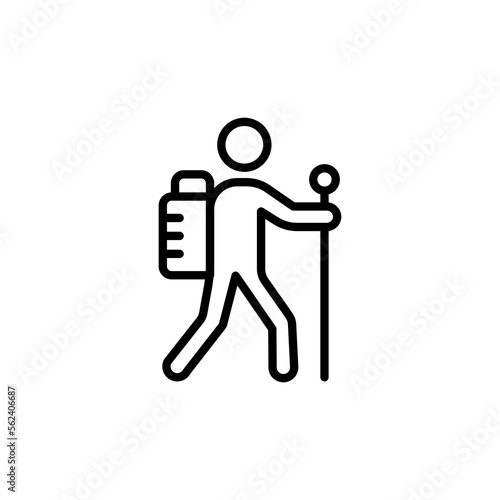 Hiker icon in vector. Logotype