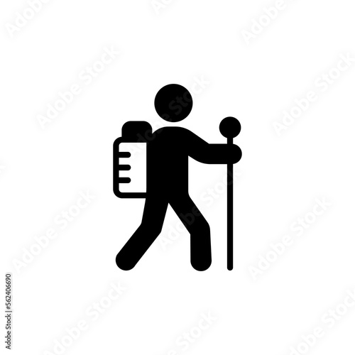 Hiker icon in vector. Logotype