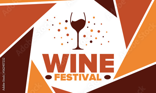 Wine Festival. For wine lovers. Wine tasting. Event for professionals in the wine industry. Winery, restaurants and bars. Trainings and master class for sommelier. Wineglass. Vector illustration