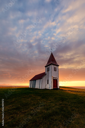 Hellnar Church during surise - Iceland