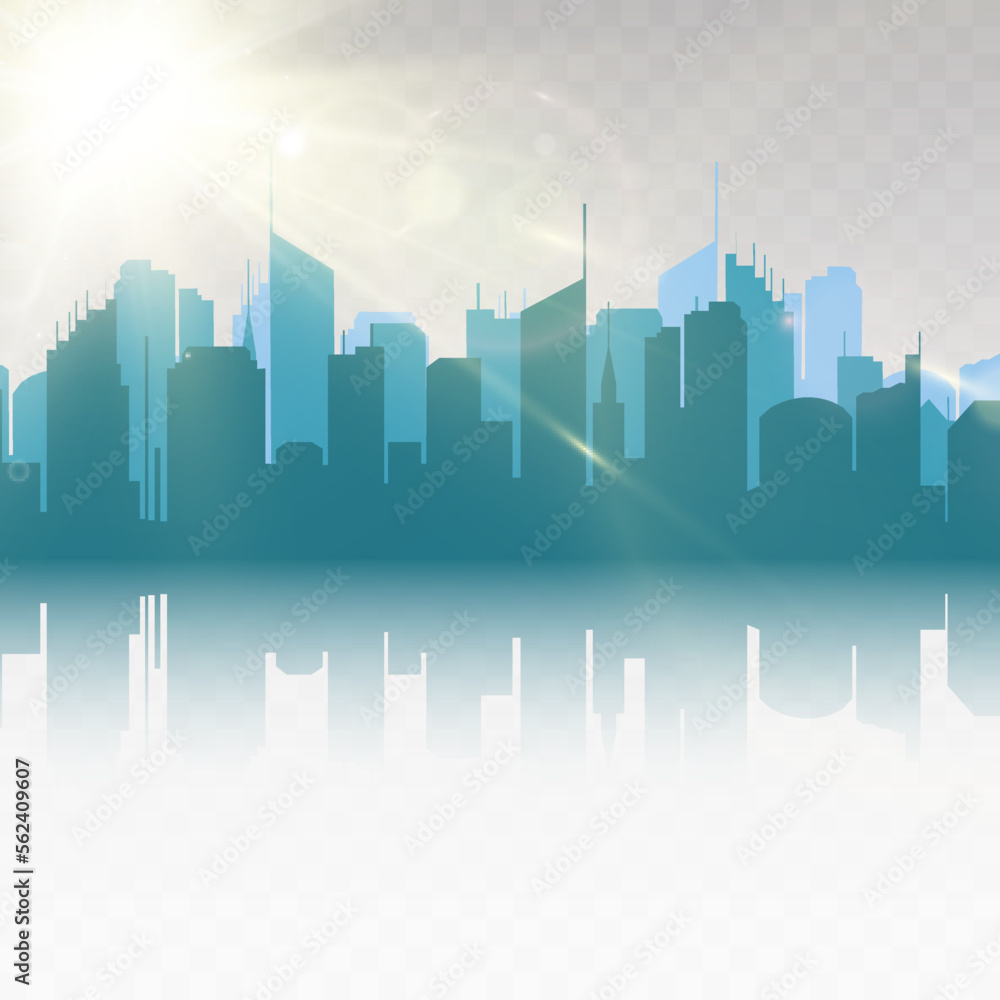 	
Vector city silhouette in a flat style. Modern urban landscape.vector illustration