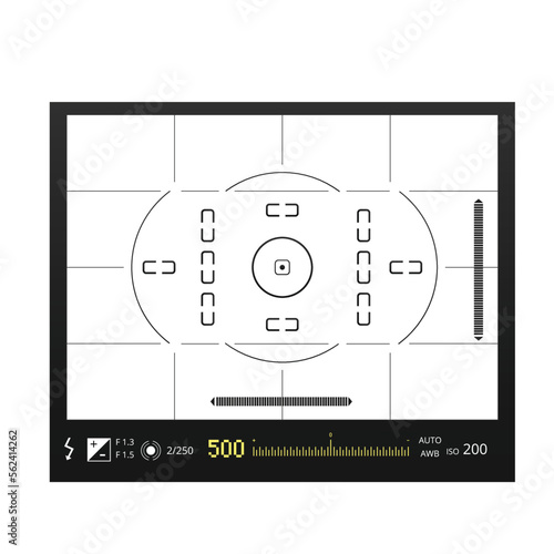 Digital camera with screens of shooting modes template