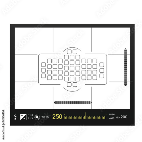 Digital camera with screens of shooting modes template