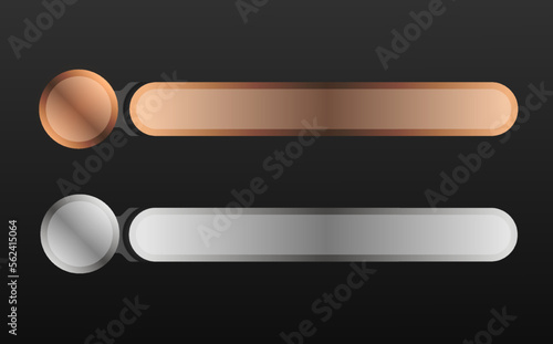 Elegant gold and silver gui lower third banner buttons for video screen title