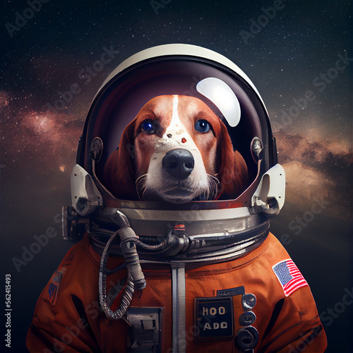 A dog flying into space wit...
