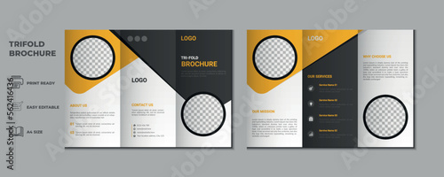 trifold brochure proposal Leaflet Flyer annual report magazine cover page three fold layout booklet company profile portfolio vector template and advertise presentation design