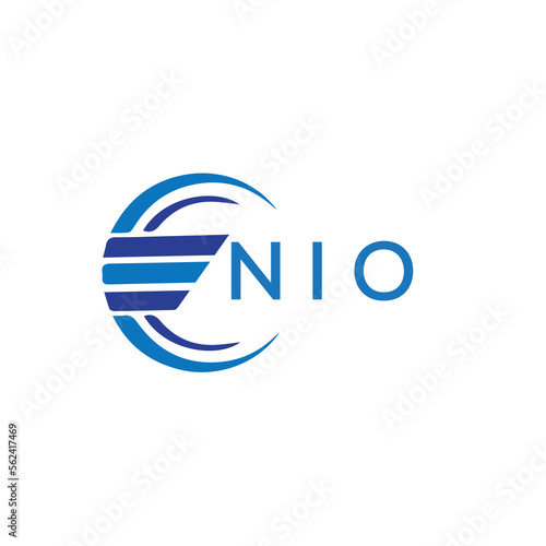 NIO letter logo. NIO blue image on white background. NIO vector logo design for entrepreneur and business. NIO best icon.
 photo
