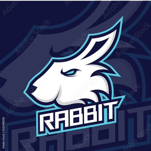 Rabbit mascot esport logo design premium vector