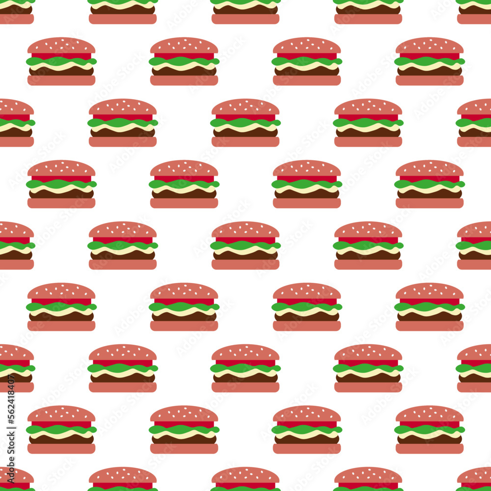 Seamless pattern of hamburgers on white background Seamless pattern of hamburgers on white background