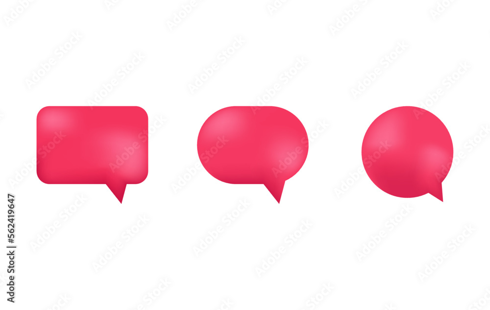 3d pink speech bubble chat icon collection set poster and sticker concept Banner 3d pink speech bubble chat icon collection set poster and sticker concept Banner