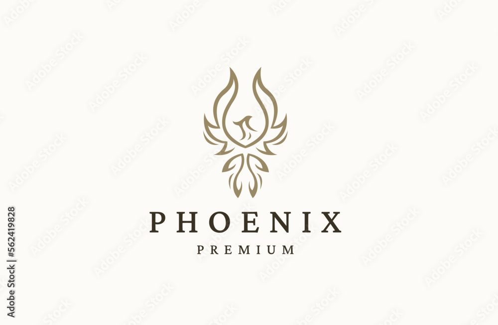 Phoenix bird logo icon design template flat vector Phoenix bird logo icon design template flat vector