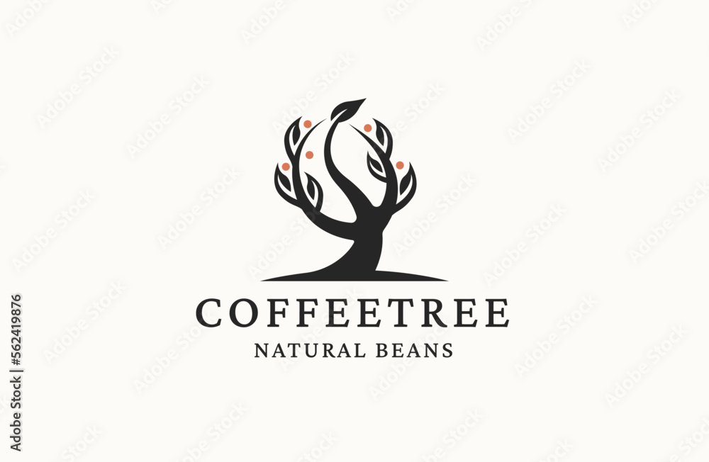 Coffee tree logo icon design template flat vector Stock Vector Adobe Stock