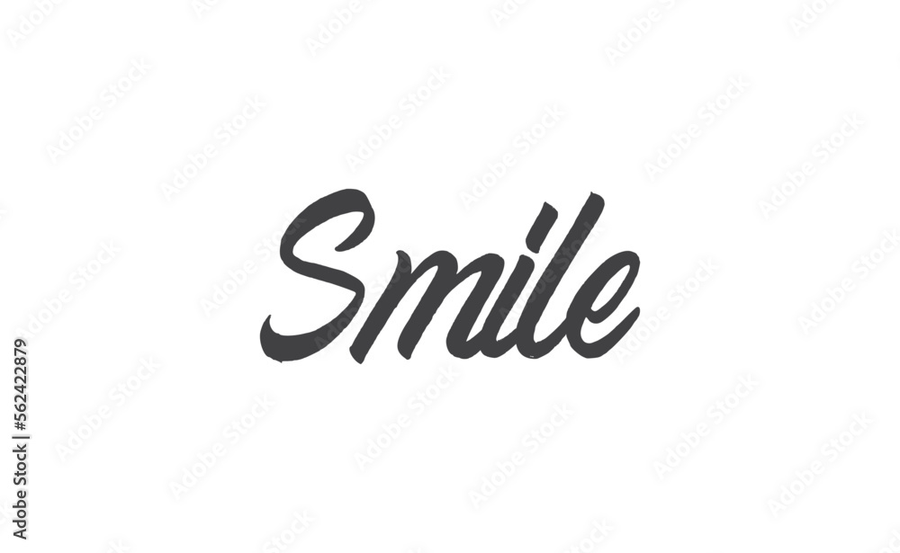 Smile handwritten brush lettering. Modern calligraphy isolated on white background.