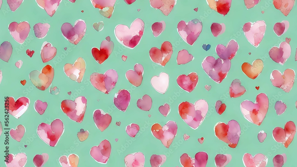 Valentine day themed wrapping pattern art using Generative AI