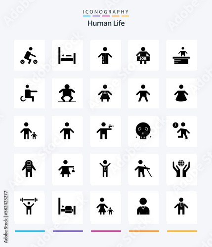 Creative Human 25 Glyph Solid Black icon pack  Such As worker. office. monk. man. priest © Muhammad