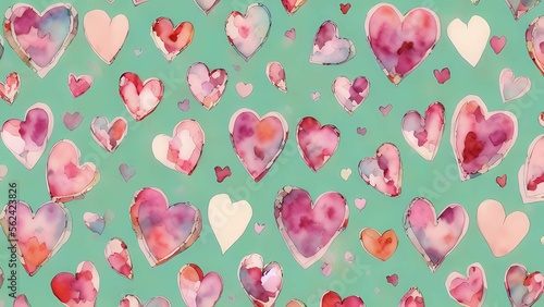 Valentine day themed wrapping pattern art using Generative AI